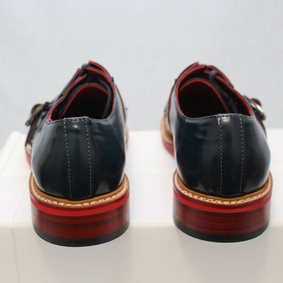 Navy Tommy Hilfiger Collection strapped oxfords with red soles main image 10